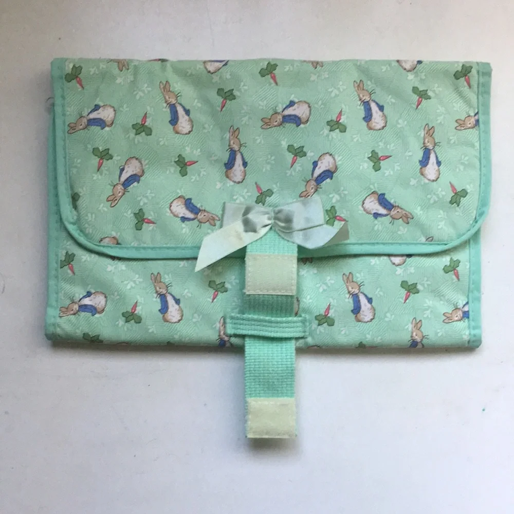 Green Peter Rabbit Accessory Organizer Clear Pockets Baby Bottle Insulated Bag